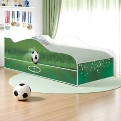 Cama Solteiro Infantil Baixa Para Colchão 188x88cm Futebol K06 - Mpoze