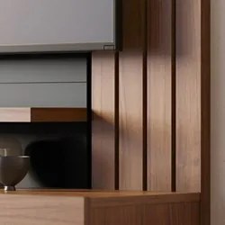 Painel Home Suspenso para TV 65 Pol. 150cm Buriti C05 Noce Milano/Pret
