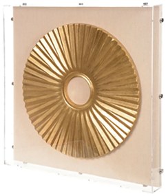 Quadro Decorativo Franzido Redondo Dourado 50x50x5 cm - D'Rossi