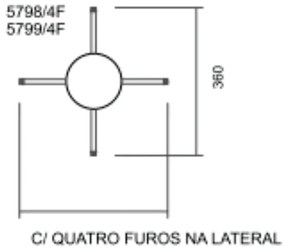 Arandela Galáxia 1Xpci Led 5W 110V Ø12X5Cm (C/ Quatro Furos Na Lateral... (PT - Preto Texturizado)