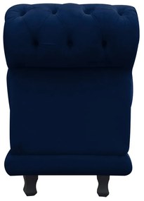 Kit 02 Recamier Barcelona Namoradeira Calçadeira Suede D'Rossi - Azul Marinho