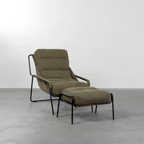 Poltrona Maggiolina com Puff - Verde Militar