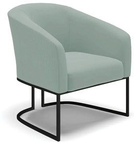 Poltrona Decorativa Industrial Preto Stella Cotelê Ext/Veludo D03 - D'Rossi - Menta