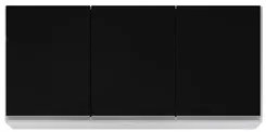 Armário Aéreo de Cozinha 120cm 3 Portas Virgínia Branco/Preto - Lumil