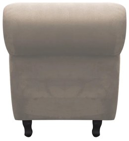 Recamier com Baú Itália Namoradeira Calçadeira Suede - D'Rossi - Bege