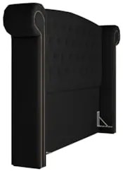 Cabeceira Cama Box Casal King 195cm Provença Z37 Veludo Preto - Mpozen
