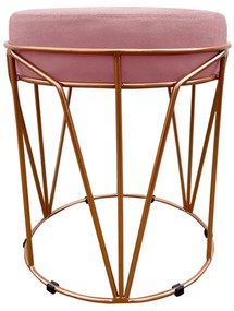 Puff Multiuso com Mesa Babu 2 em 1 Suede Base Cobre D'Rossi - Rose