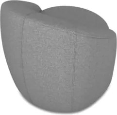 Poltrona Sala Giratória Redonda Kit 2 Steve Linho Grafite I01  - Mpoze