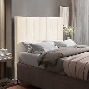 Cabeceira Casal King Cama Box 195cm para Quarto Malibu Suede M11 - D'Rossi - Bege