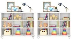 Kit 2 Nichos Organizadores Multifuncionais com Rodízios Toys Q01 Branc