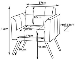 Kit 2 Poltronas Decorativa Bia Couro Branco G58 - Gran Belo