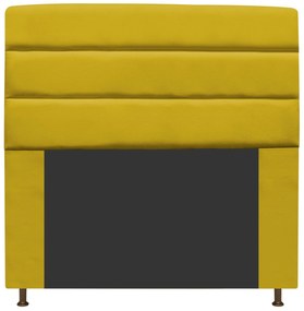 Cabeceira Estofada Turim 195 cm King Size Suede Amarelo - ADJ Decor