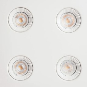 Embutido Scala Pro 42X42X09Cm 04Xar70 Led 36,8W Bivolt | Usina 19233/4... (BT - Branco Texturizado, 3000k)