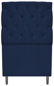 Cabeceira Estofada Liverpool 90 cm Solteiro Suede Azul Marinho - ADJ Decor