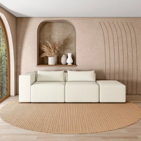 Sofá Versátil Sala de Estar Atlanta 338cm Modulado Bouclê Branco G52 - Gran Belo