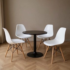 Cadeira Sala de Jantar kit4 Eiffel Eames Base Madeira Branco  R02 - D'Rossi