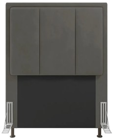 Cabeceira Solteiro Cama Box 90cm para Quarto Opala Suede M11 - D'Rossi - Grafite