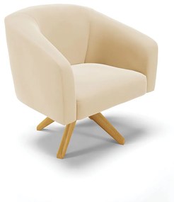 Sofá Namoradeira e Poltrona Giratória MA30 Stella Suede D03 - D'Rossi - Bege