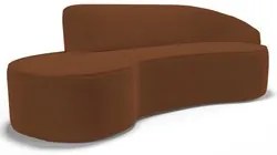 Sofá Living 3 Lugares 260cm Braço Direito Mozart D06 Veludo Telha - M