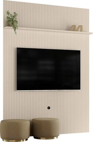 Painel TV 65 Pol 179cm Ripado para Sala Valen Off White M20 - D'Rossi