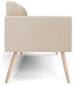 Sofá Namoradeira Pés Palito Natural Marisa Suede Bege D03 - D'Rossi