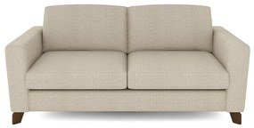 Sofá Sala de Estar Living 3 Lugares 220cm Presley Pés Madeira Linho Off White G52 - Gran Belo