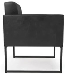 Poltrona Decorativa Base Industrial Preto Ana Sintético PU Preto- Ibiz