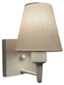 Arandela Quadrada Md-2034 Branco Cúpula em Tecido Cone Branco - Bivolt