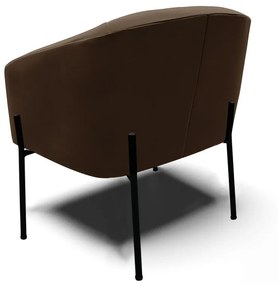 Poltrona Decorativa Pé de Ferro Preto Kit 2 Stella Suede D03 - D'Rossi - Marrom