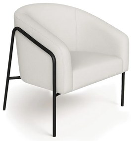 Poltrona Sala Industrial Alta Preto Stella Linho D03 - D'Rossi - Cinza