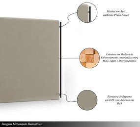 Cabeceira Design para Cama King Bezos Pés em Madeira Veludo Bege G91 - Gran Belo