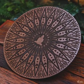 Quadro Mandala de Buda Marrom 30cm
