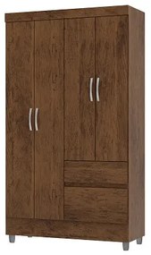Guarda Roupa Ideal 4 Portas Plus Imbuia Rústico - Vila Rica Móveis