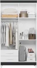 Guarda Roupa Solteiro 103cm com Espelho Dony Flex A02 Branco - Mpozena