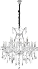Lustre Cristal K9 Metal Cromado 90Cm Florenca