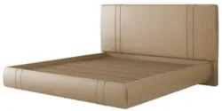 Cama King Flutuante Com Cabeceira 195cm Lyra Sintético Bege S05 - Mpoz