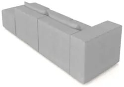 Sofá 4 Lugares 283cm Com Puff Direito Fay Veludo Cinza Z55 - Mpozenato