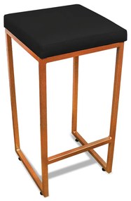 Banqueta Alta para Cozinha Industrial Nick Bronze e Sintético D03 - D'Rossi - Preto