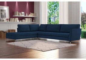 Sofá de Canto Chaise Esquerdo 267 cm Olívia Suede Azul G52 - Gran Belo