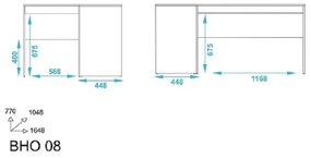 Mesa Para Computador escritório Em L Bho 08 - Branco