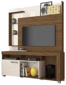 Home Theater Icaro Naturalle/Off White - Madetec Móveis
