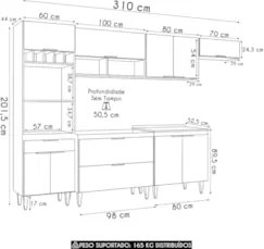 Armário de Cozinha CP06 Para Pia 100cm Pérola Z34 Branco    - Mpozenat