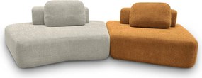 Sofá Ilha Sala de Estar Modulado Dakota Encosto Almofadas Soltas Bouclê Rústico Greige/Terracota G33 - Gran Belo