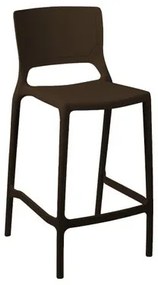 Banqueta Alta Cozinha Marrom Café Empilhável Urano em Polipropileno Acrilys