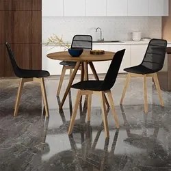 Mesa de Jantar 4 Lugares Redonda 107cm 100%MDF Grécia R02 Nogueira - M