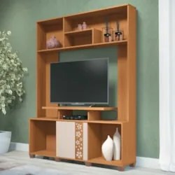 Estante Painel de TV 75 Pol Montane Off White/Cinamomo - HB Móveis