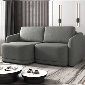 Sofá Cama Modulado Retrátil e Reclinável Decorativo Varsóvia 216cm Linho Cinza Chumbo G33 - Gran Belo