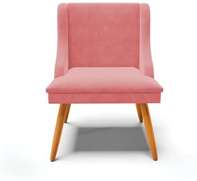 Kit 10 Cadeiras de Jantar Liz Suede Pes Palito Castanho D03 - D'Rossi - Rose