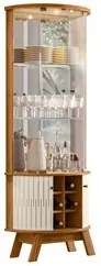 Balcão Buffet Mônica 183cm e Cristaleira Melina M01 Naturale/Off White