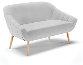 Namoradeira 02 Lugares Giovana Linho Cinza A05 Pés Palito Natural - D'Rossi